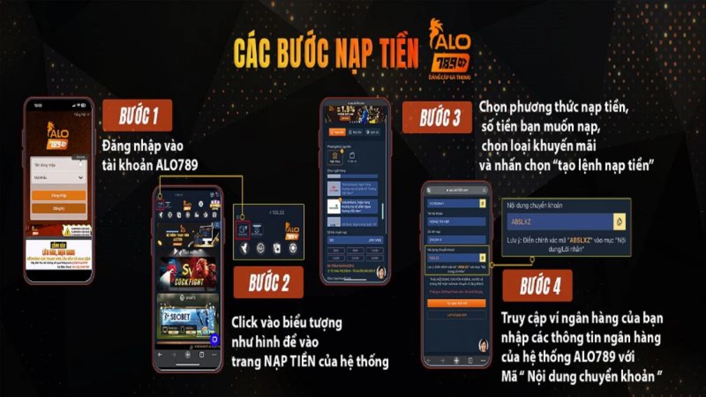 Hướng dẫn nạp tiền Alo789 đơn giản qua 3 phương thức thanh toán 1 Nạp tiền alo789